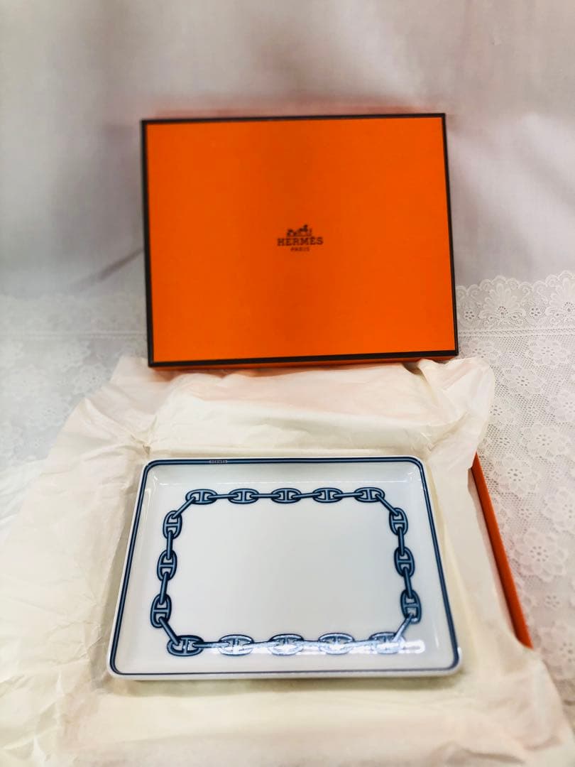 HERMES チェーンモチーフ 長方形皿