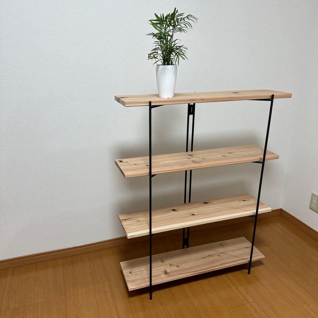 折り畳みラック　アイアンシェルフ　アイアンラック　4段　什器　飾り棚　観葉植物棚