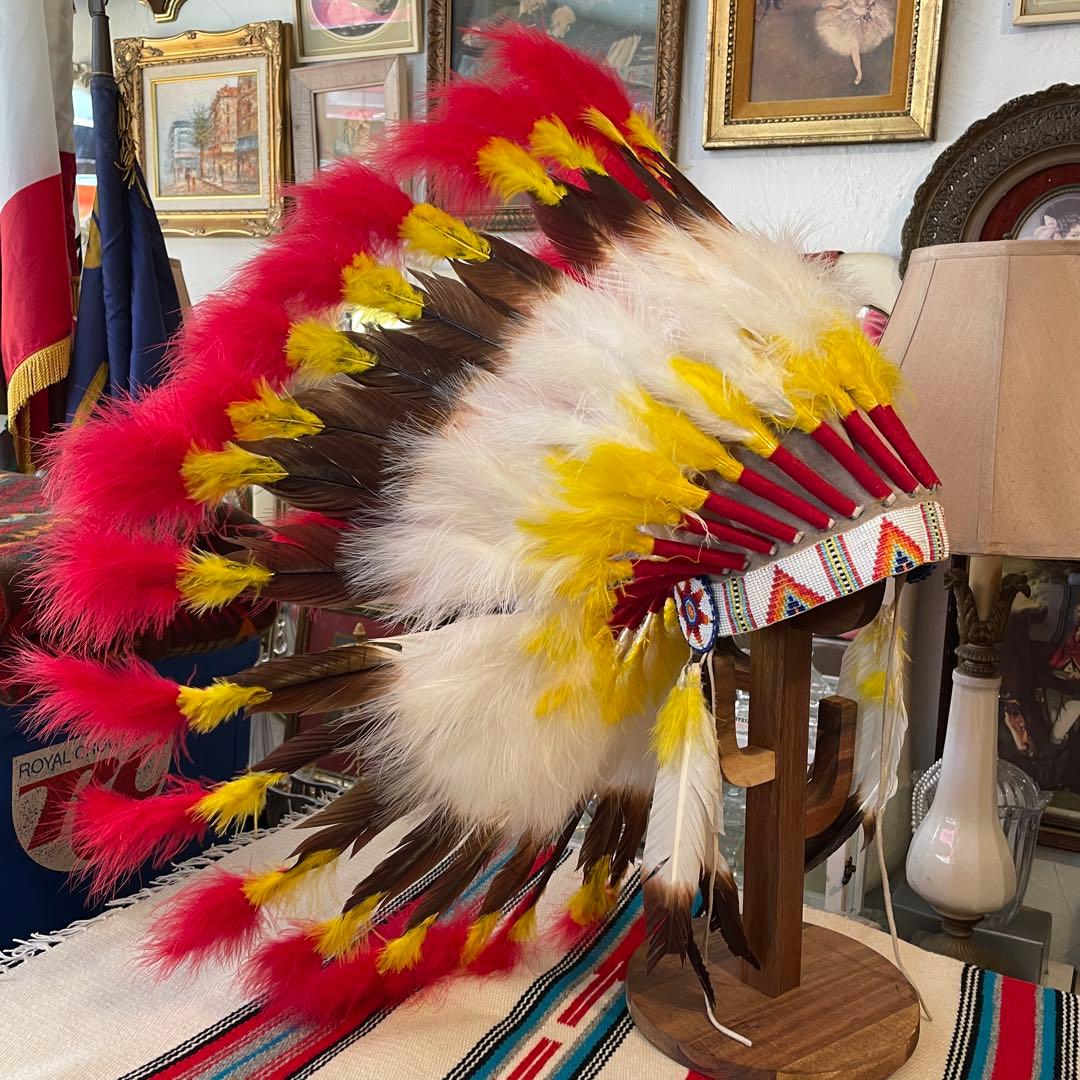 貴重品！ネイティブアメリカン ウォーボンネット　USAヴィンテージ雑貨/ナバホ族