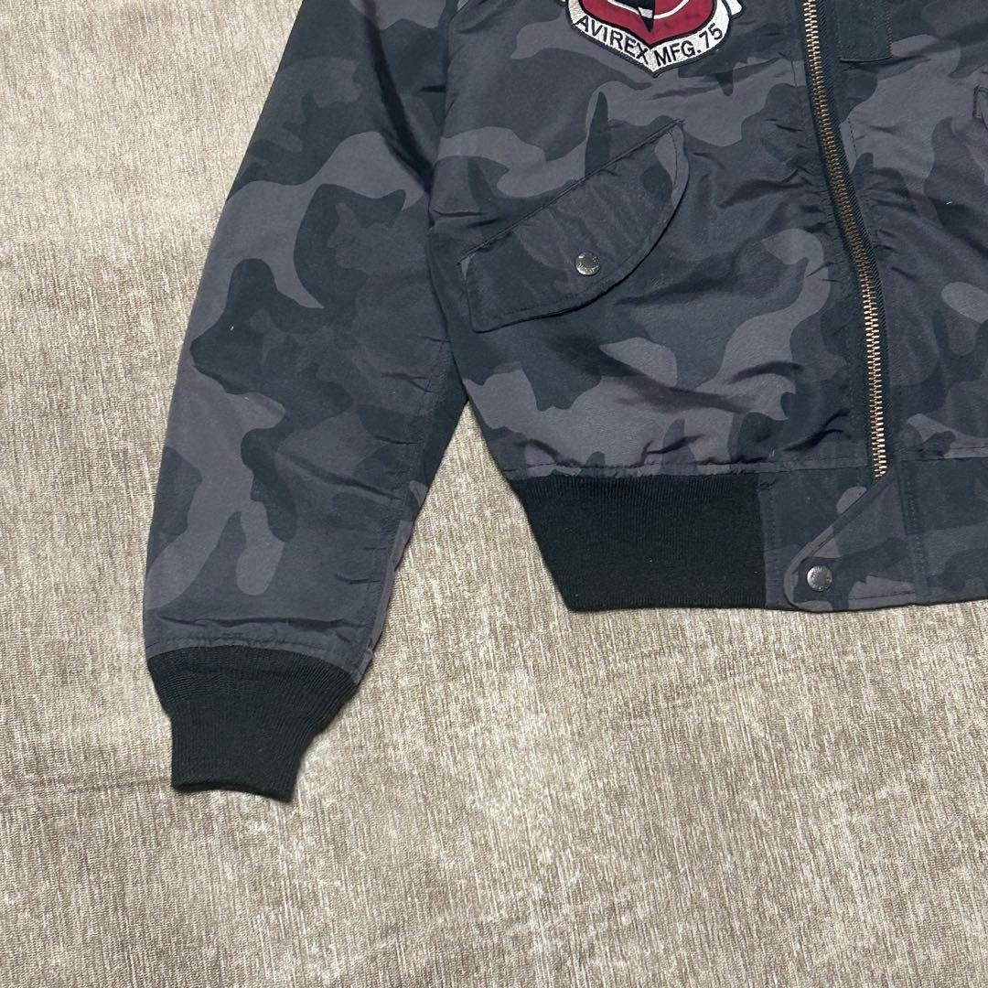 美品　AVIREX L-2B フライトジャケット　ワッペン　カモフラ　M