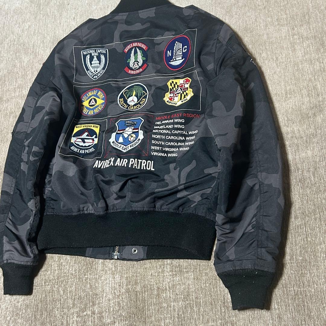 美品　AVIREX L-2B フライトジャケット　ワッペン　カモフラ　M