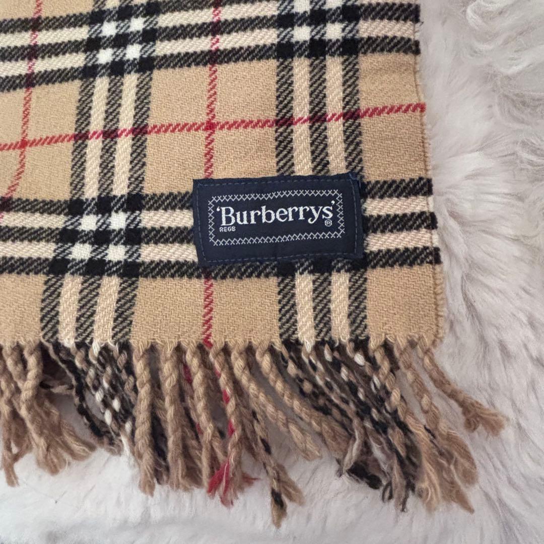 BURBERRYS ロゴ刺繍 バーバリーチェック リバーシブル マフラー 希少