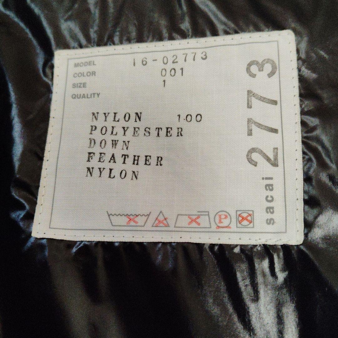 サカイラック ハイネック ナイロン ダウンベスト 黒 ブラック