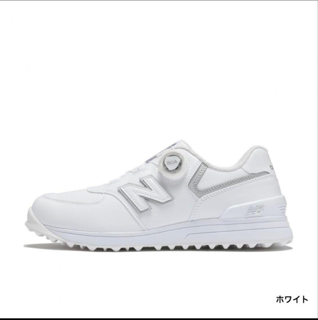 値下げ！New Balance 574 ゴルフシューズ ホワイト23.5cm新品