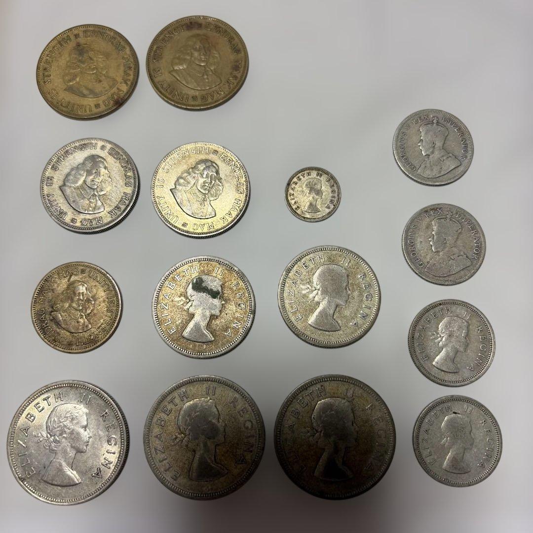 南アフリカ 旧硬貨 15枚まとめ売り｜1950〜60年代｜シリング・銀貨含む