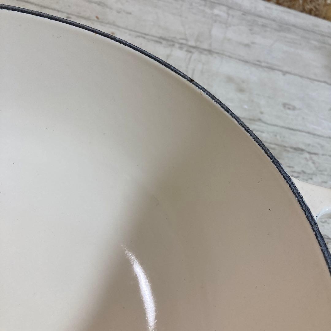 未使用　保管品　ルクルーゼ　ピーコック　約23.5㎝　マルミット　クリーム系