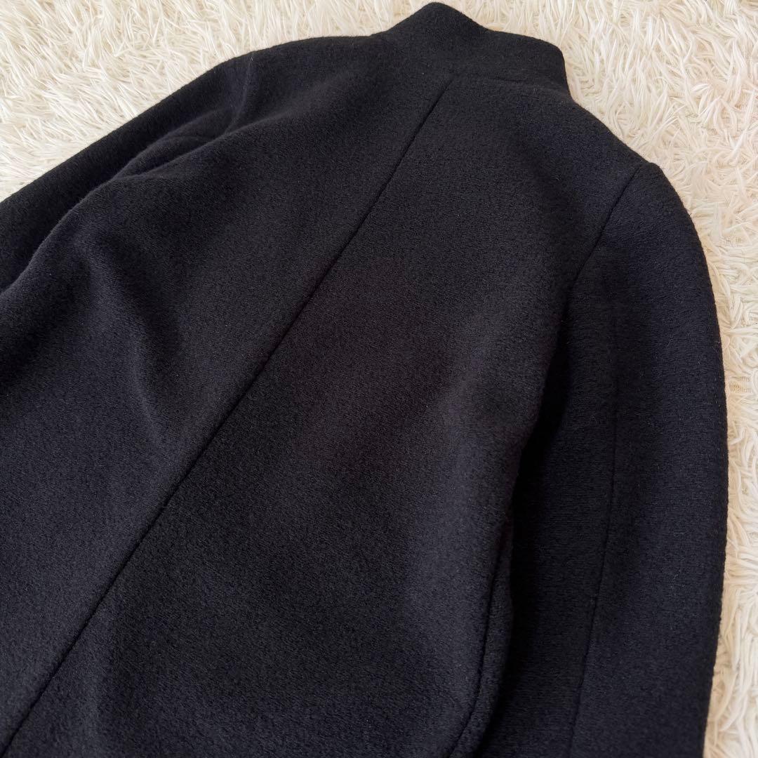 新品タグ付き✨定価2.9万　スコットクラブ　ウール混ロングコート　ブラック　9号
