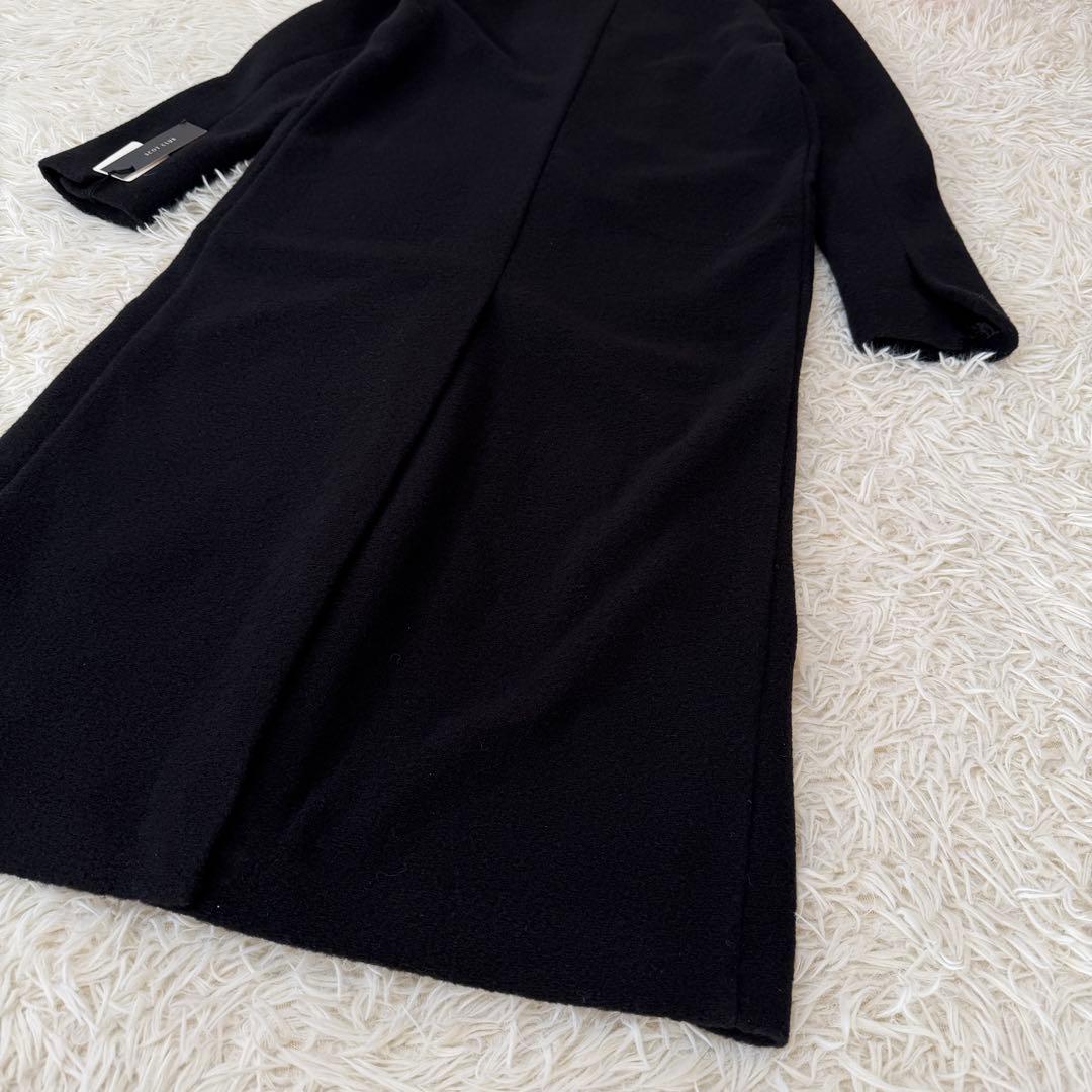 新品タグ付き✨定価2.9万　スコットクラブ　ウール混ロングコート　ブラック　9号