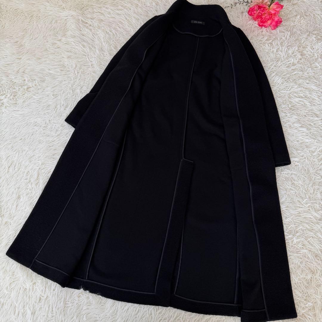 新品タグ付き✨定価2.9万　スコットクラブ　ウール混ロングコート　ブラック　9号