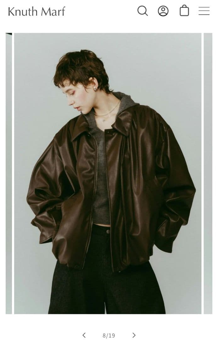 完売品 Knuth Marf voluminous leather jacket