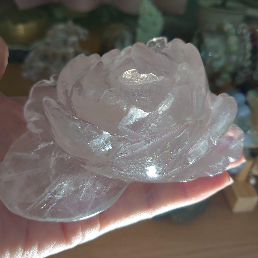 ローズクォーツ薔薇　玄関　リビング　寝室に　素敵な逸品