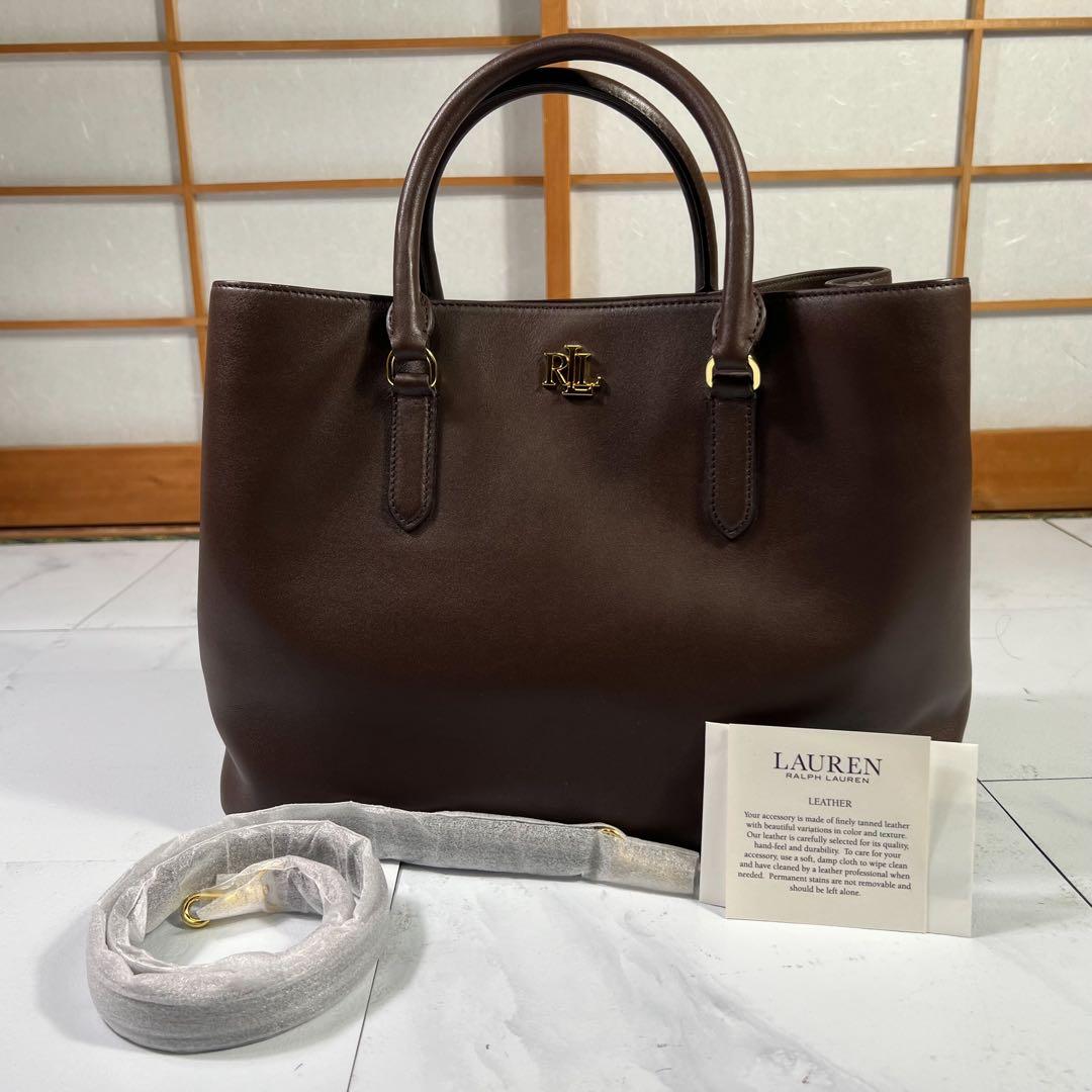 未使用級 ローレンラルフローレン Marcy サッチェル 2wayショルダー