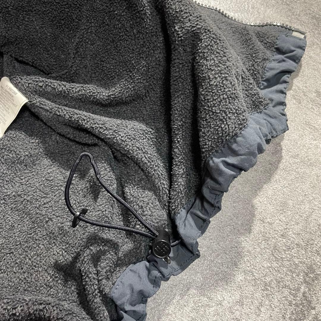 90'sColumbia古着ウォームアップジャケット短丈灰色/黒刺繍ロゴLサイズ