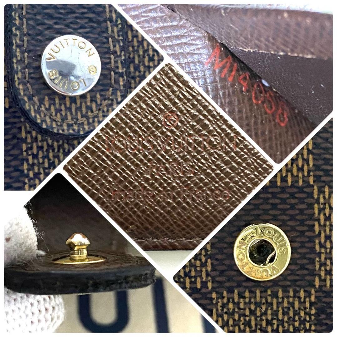 ルイ ヴィトン◎ヴィエノワ ダミエ エベヌ 二つ折り財布 ブラウン 茶色
