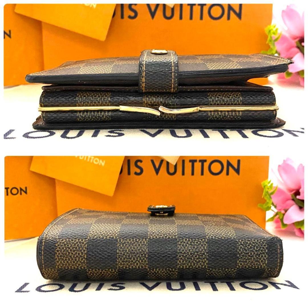 ルイ ヴィトン◎ヴィエノワ ダミエ エベヌ 二つ折り財布 ブラウン 茶色
