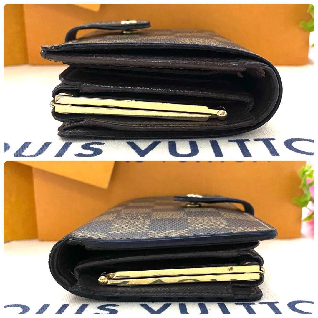 ルイ ヴィトン◎ヴィエノワ ダミエ エベヌ 二つ折り財布 ブラウン 茶色