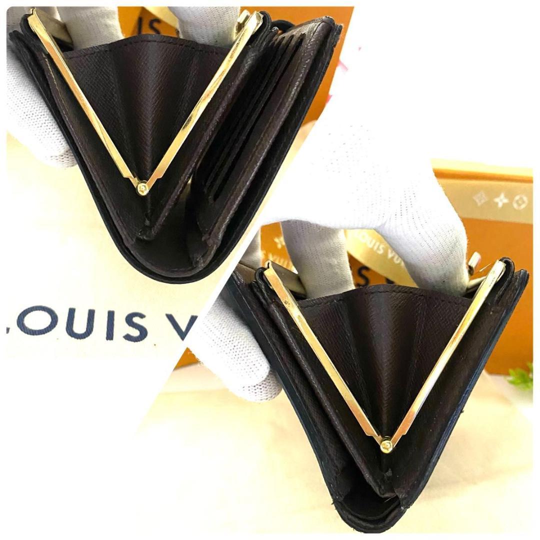 ルイ ヴィトン◎ヴィエノワ ダミエ エベヌ 二つ折り財布 ブラウン 茶色