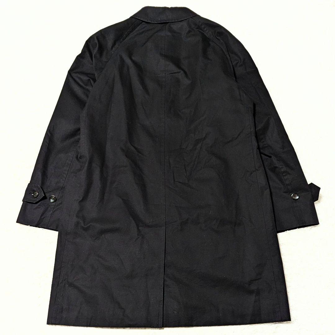良品◎バーバリーロンドン ステンカラーコート メガチェック ライナー付 LL 黒