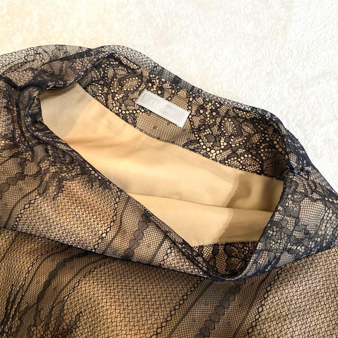 美品✨CELFORD セルフォード ブラックレース フレアスカート M