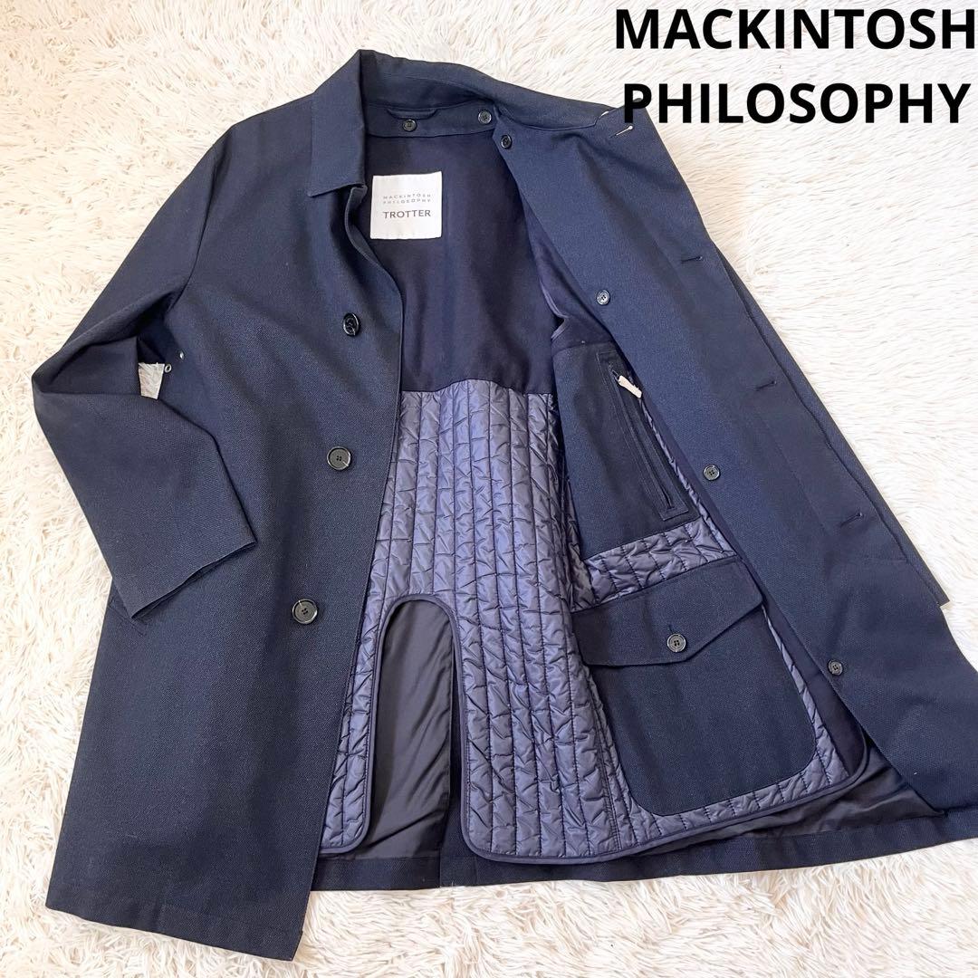 マッキントッシュフィロソフィー　ダウンライナー付ステンカラーコート　ネイビー