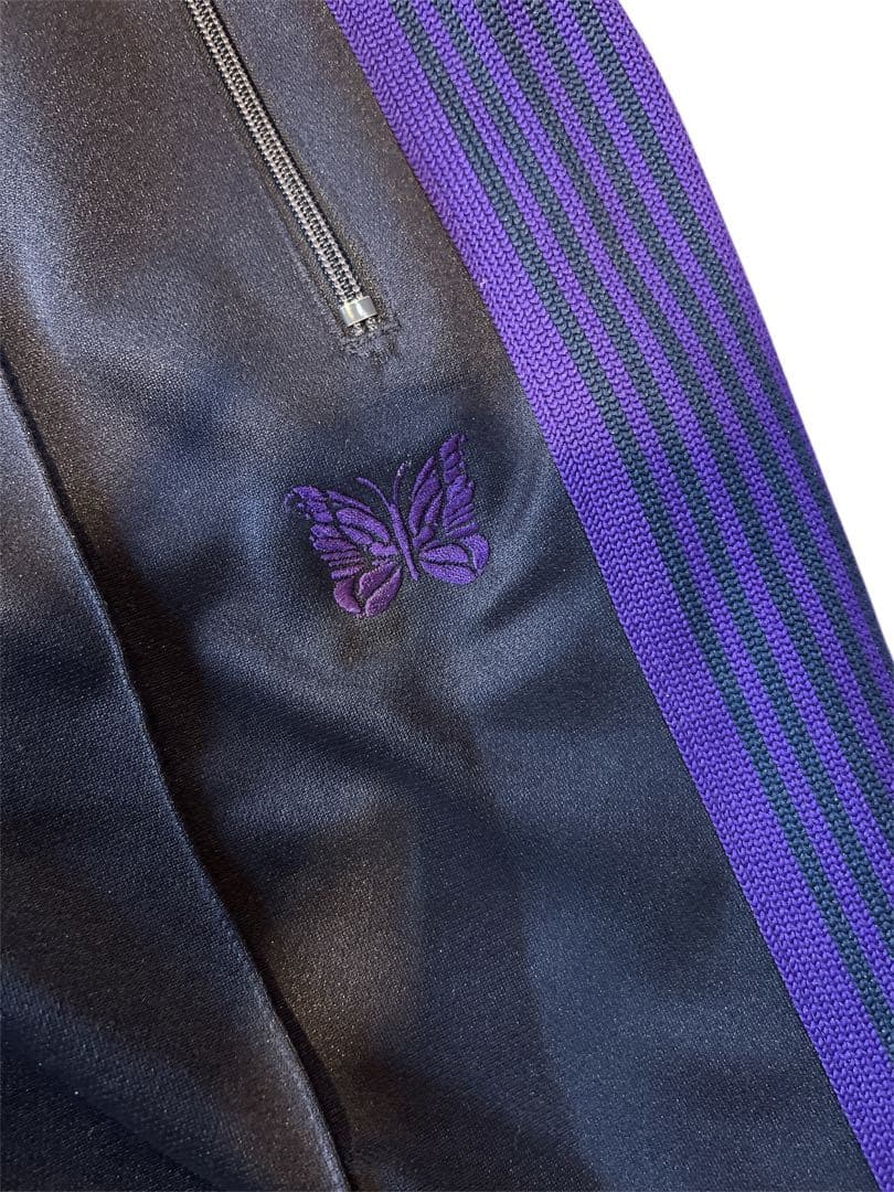 【美品】Needles トラックパンツ NS246 ネイビー×パープル Mサイズ