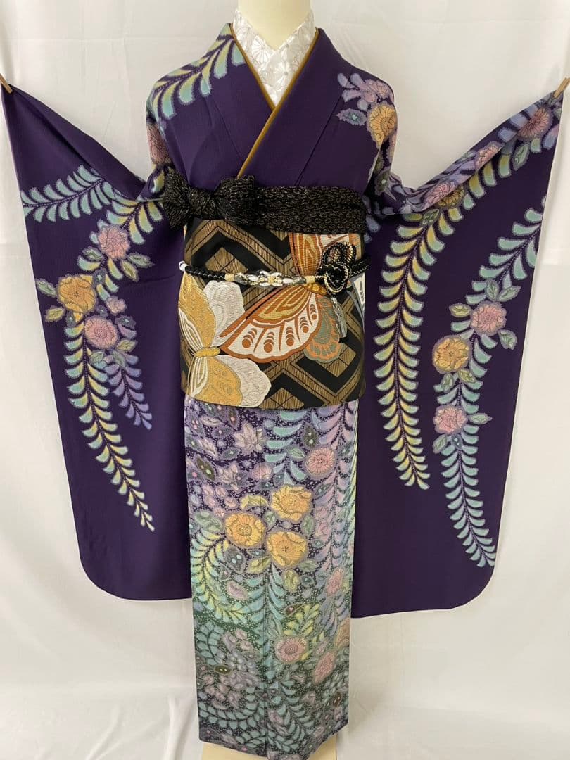 売約済み【WA-Modern】★★正絹　辻ヶ花　振袖2点セット(振袖長襦袢)★★