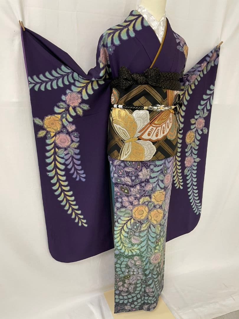 売約済み【WA-Modern】★★正絹　辻ヶ花　振袖2点セット(振袖長襦袢)★★