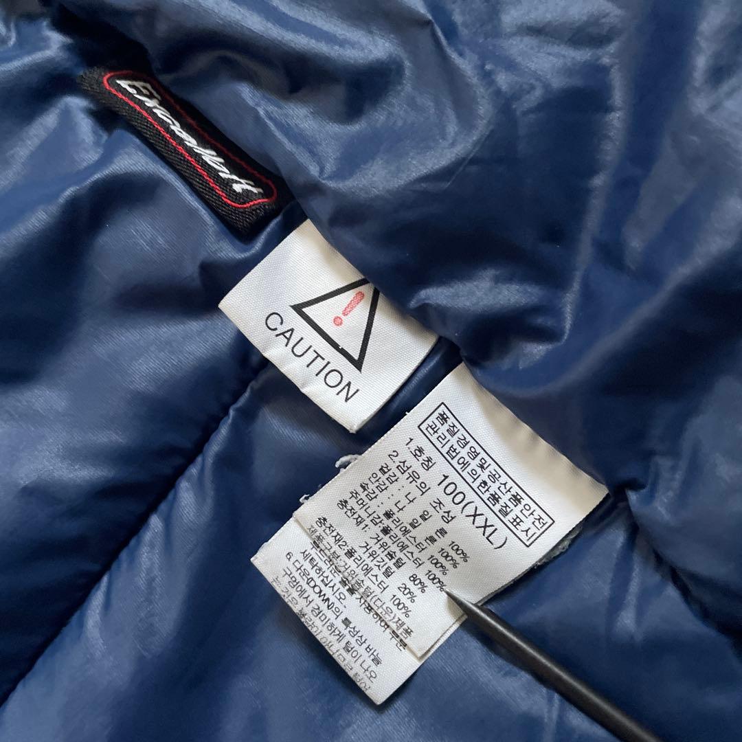 XXLノースフェイスレディースネイビーグリーン緑紺ダウンジャケットパーカー