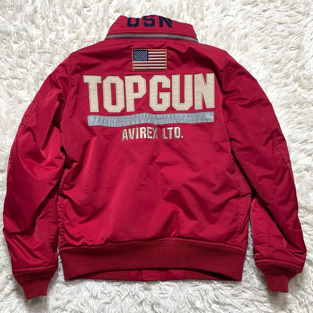 【極美品】 AVIREX トップガン MA-1フライトジャケット レッド M