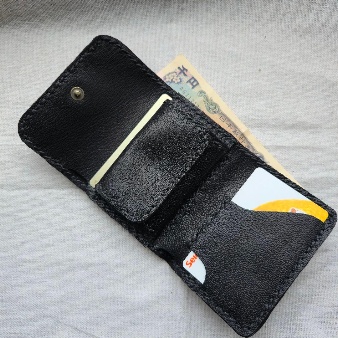 鹿革の三つ折り財布