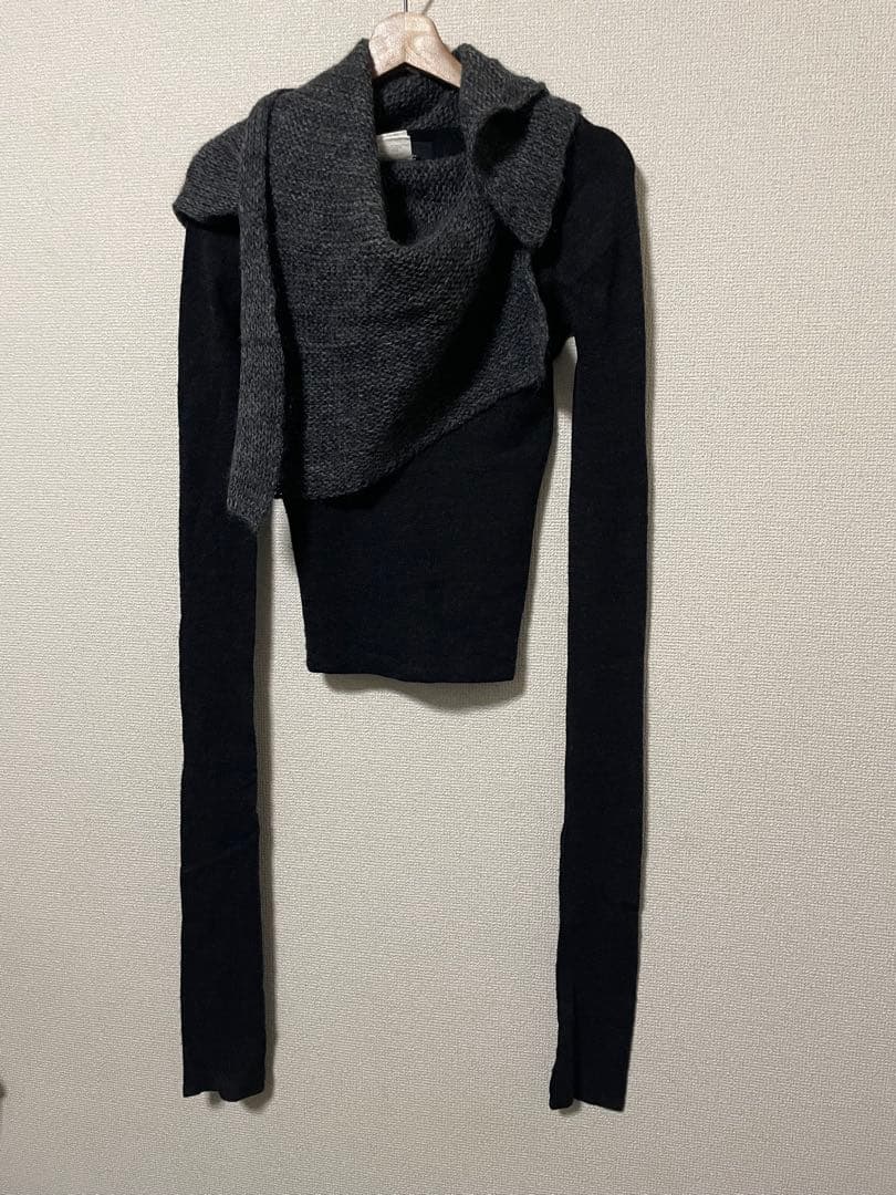 Y’s ヨウジヤマモト アシンメトリー ニット セーター マフラー風デザイン