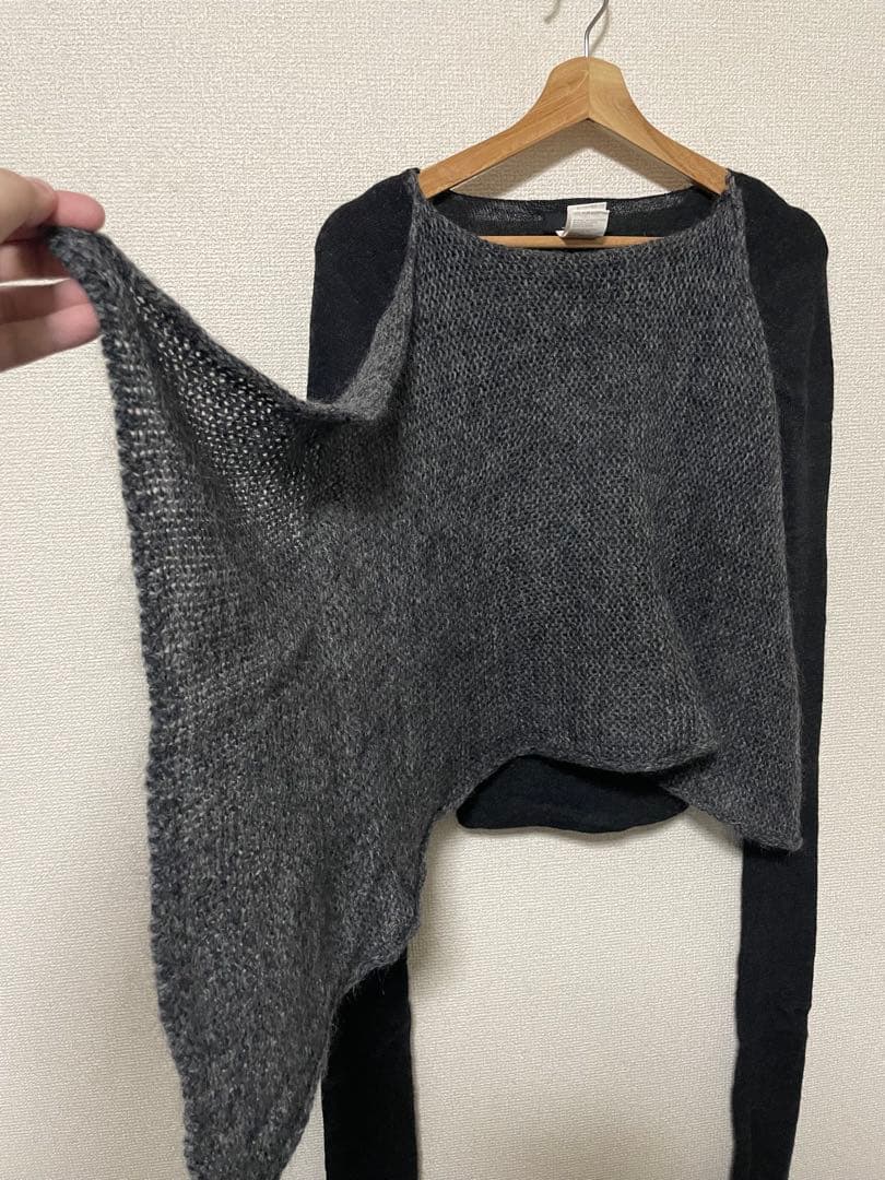 Y’s ヨウジヤマモト アシンメトリー ニット セーター マフラー風デザイン