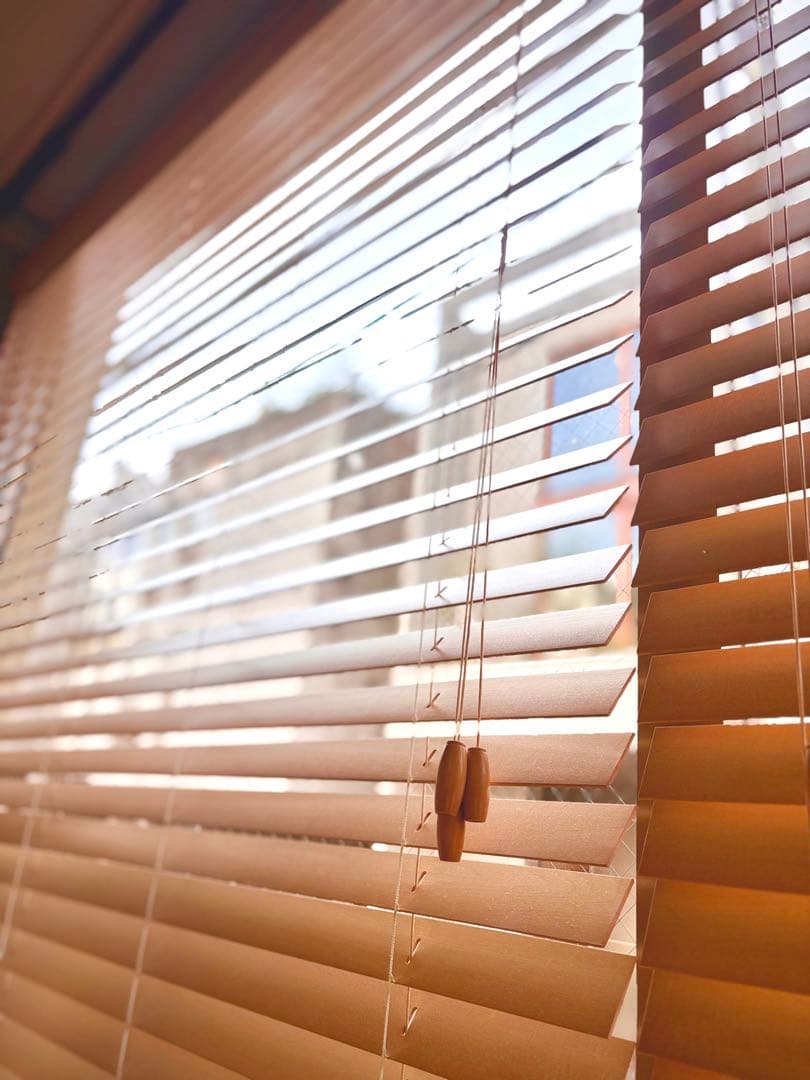 木製ブラインド 幅105cm × 高さ200cm ナチュラル 2個セット