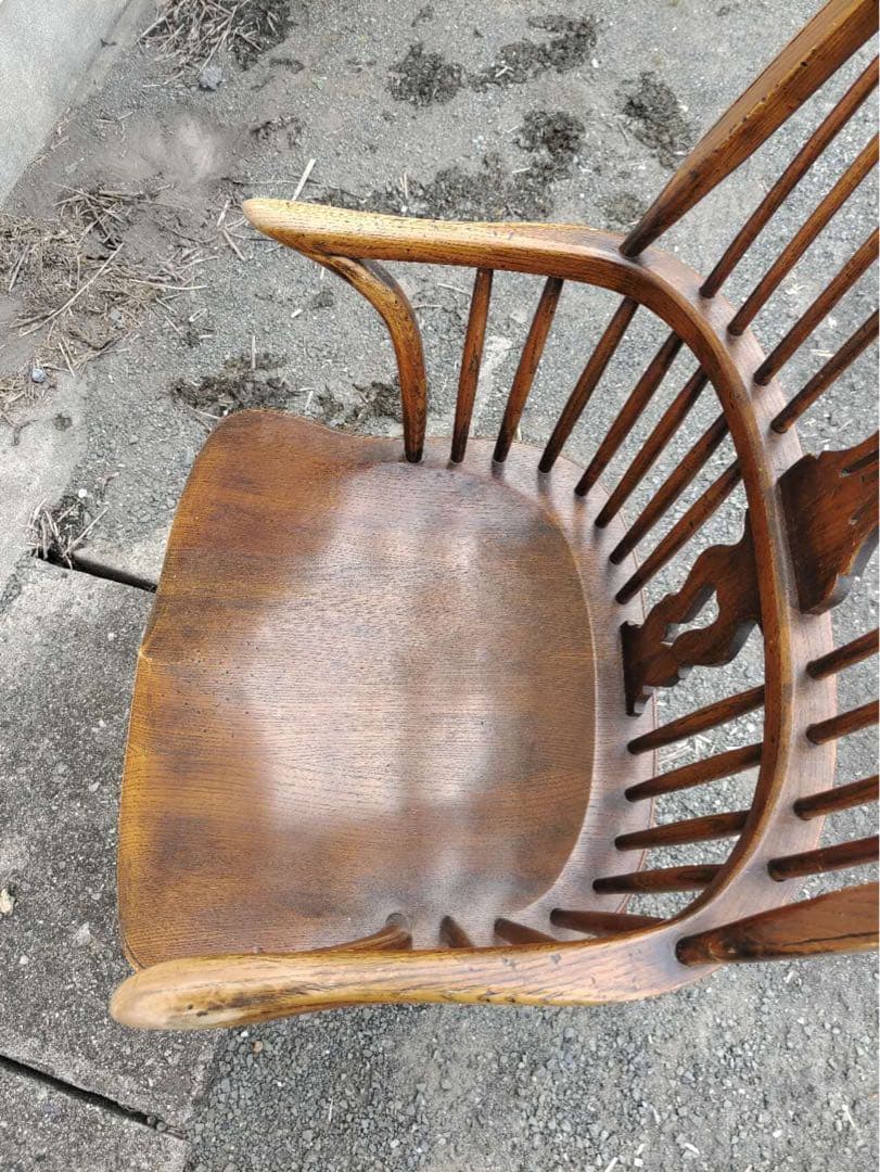 イギリス製 アンティーク椅子 ヴィクトリアン エルム ウインザー 肘掛椅子