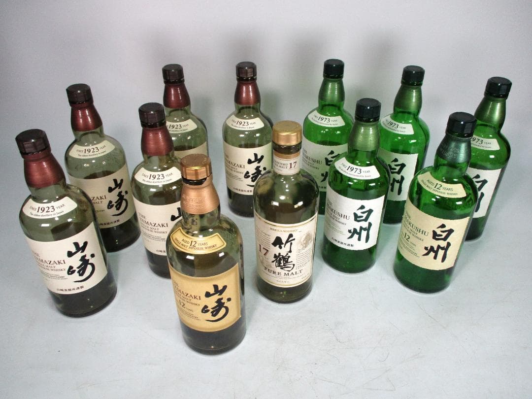 空瓶 古酒 山崎６本(12年1本 )白州5本(12年1本)竹鶴17年 計12本