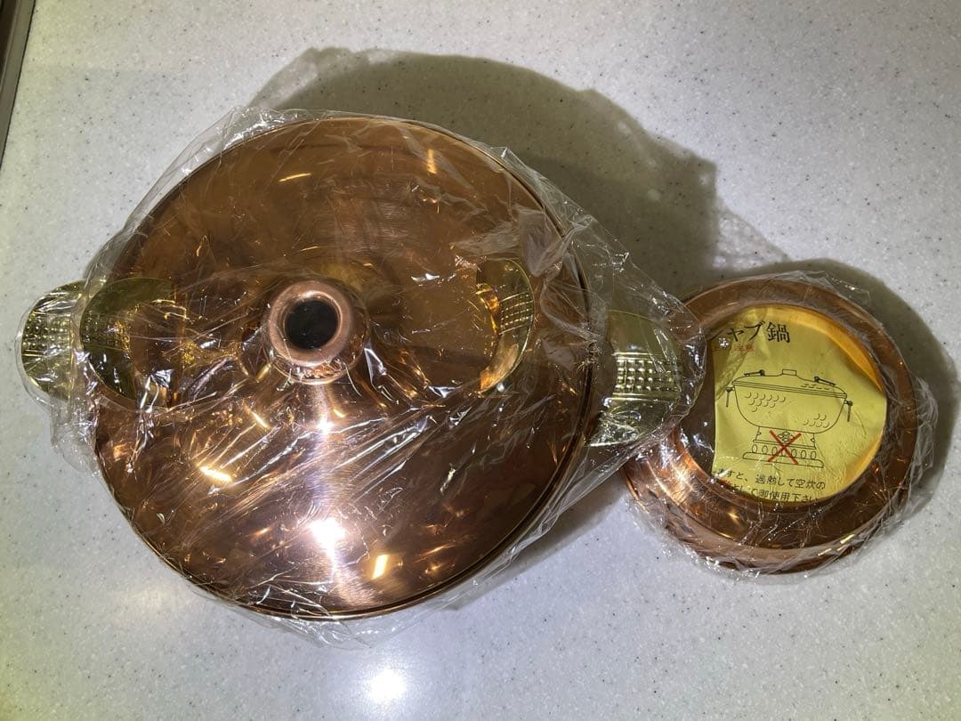 新潟県燕市新光金属のしゃぶしゃぶ鍋　未使用品　銅の輝きが美しい品