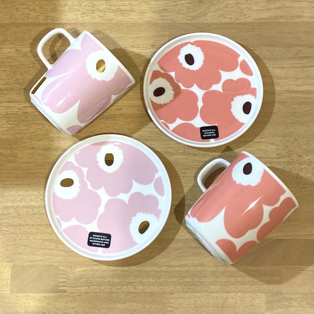 marimekko ピンクゴールド　ピンク　マグカップ　プレート　新品