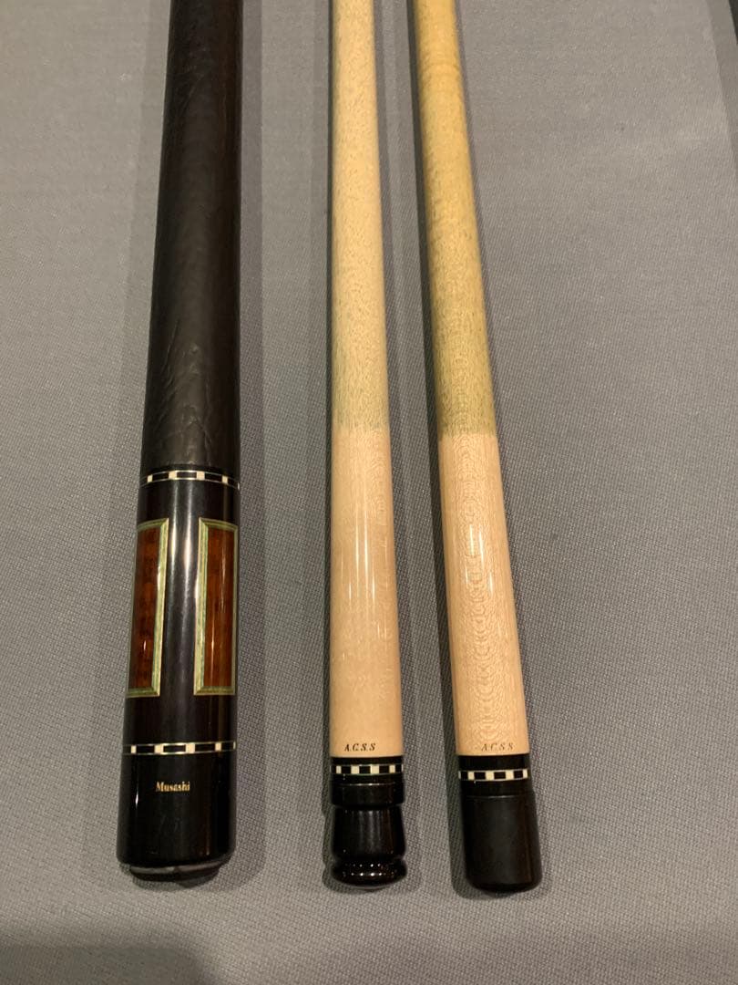Musashi角芯4剣ローズウッド&スネークウッド　他２本とキューケースセット
