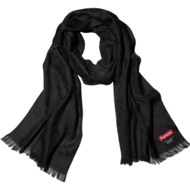 Supreme FUCK wool scarf 総柄 マフラー スカーフ 黒