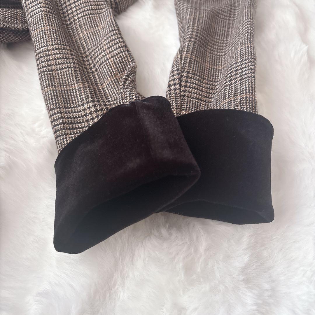 【極美品】 foufou グレンチェックラウンドカラーワンピース サイズ1 M