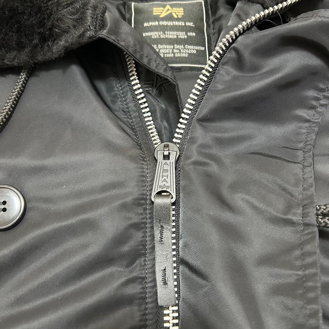 【美品】ALPHAアルファ N-2B 短丈 フライトジャケット ブラック M