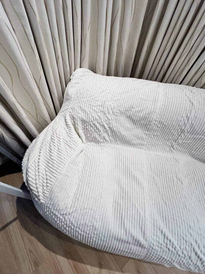 【LOOSY 2人掛けビーズソファ Ivory】＋ビーズオットマンカバー