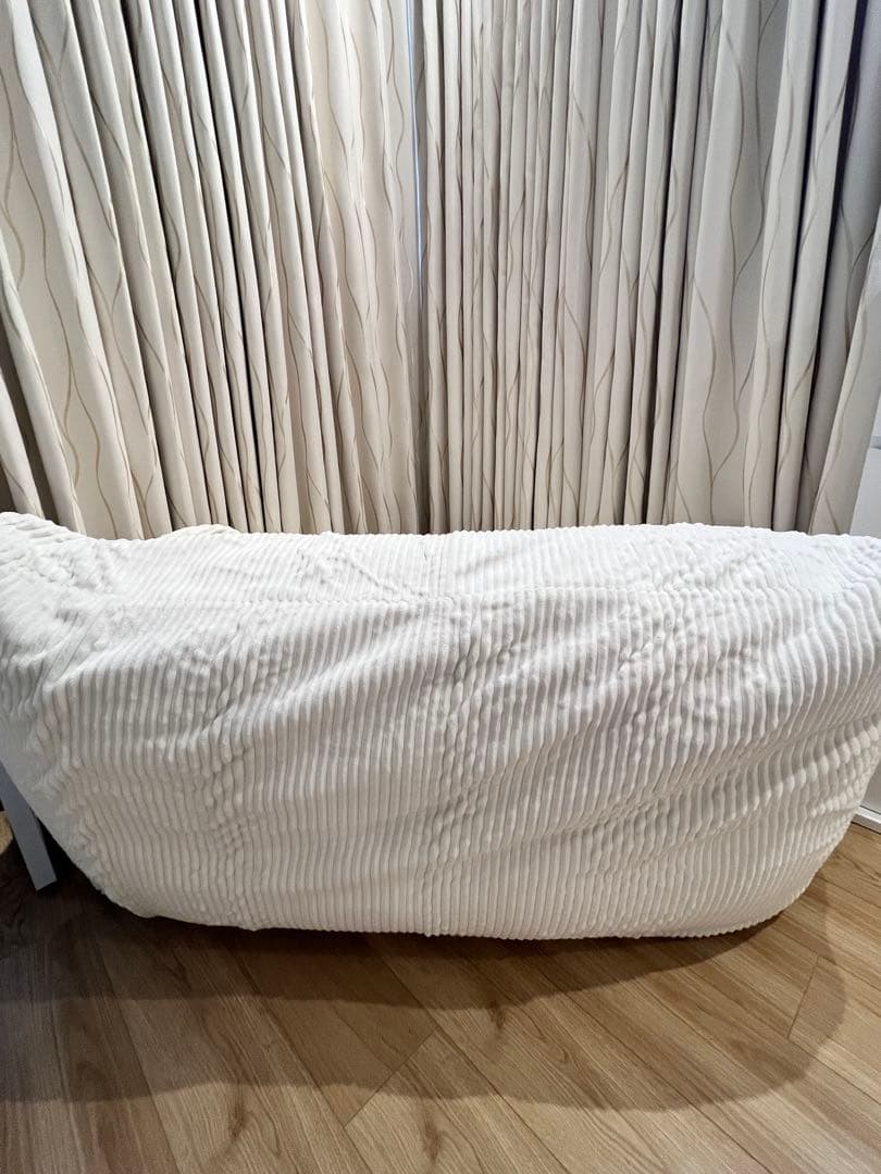 【LOOSY 2人掛けビーズソファ Ivory】＋ビーズオットマンカバー