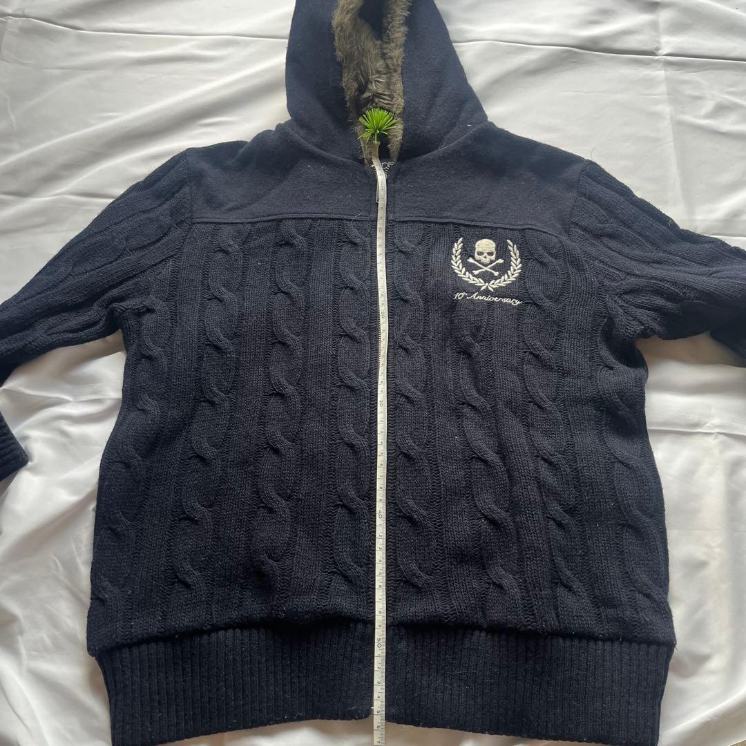 00s y2k hydrogen スカル ジップパーカー ファー archive