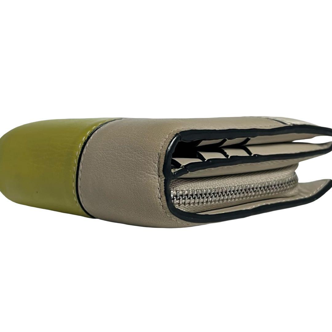 希少✨ロエベ 二つ折り財布 パズル レザー アナグラム ロゴ型押し バイカラー