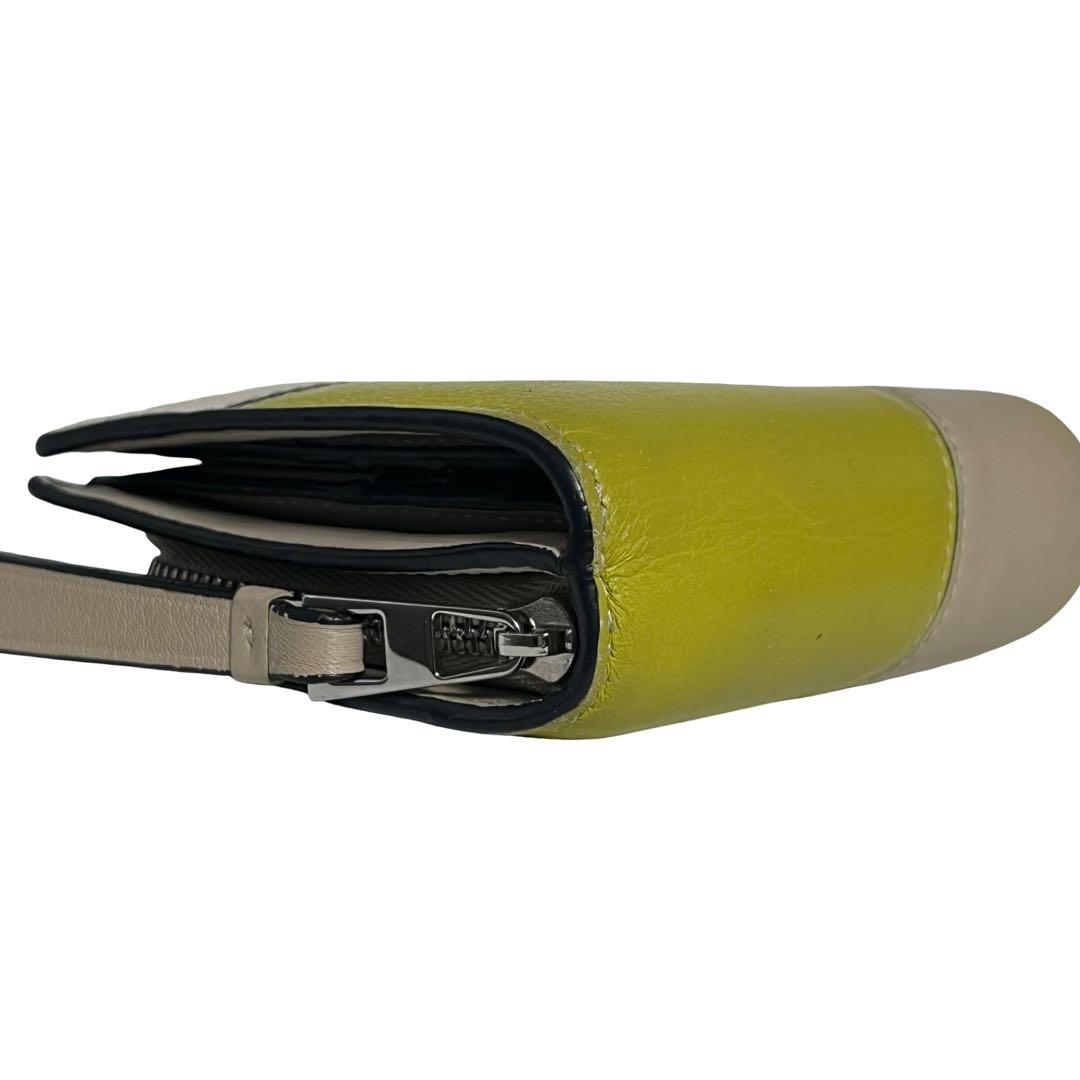 希少✨ロエベ 二つ折り財布 パズル レザー アナグラム ロゴ型押し バイカラー