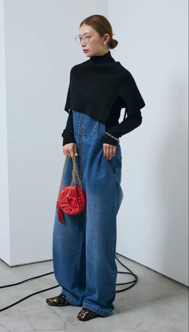 イアムアルファiamalphaデニムブルー オーバーオールのみ