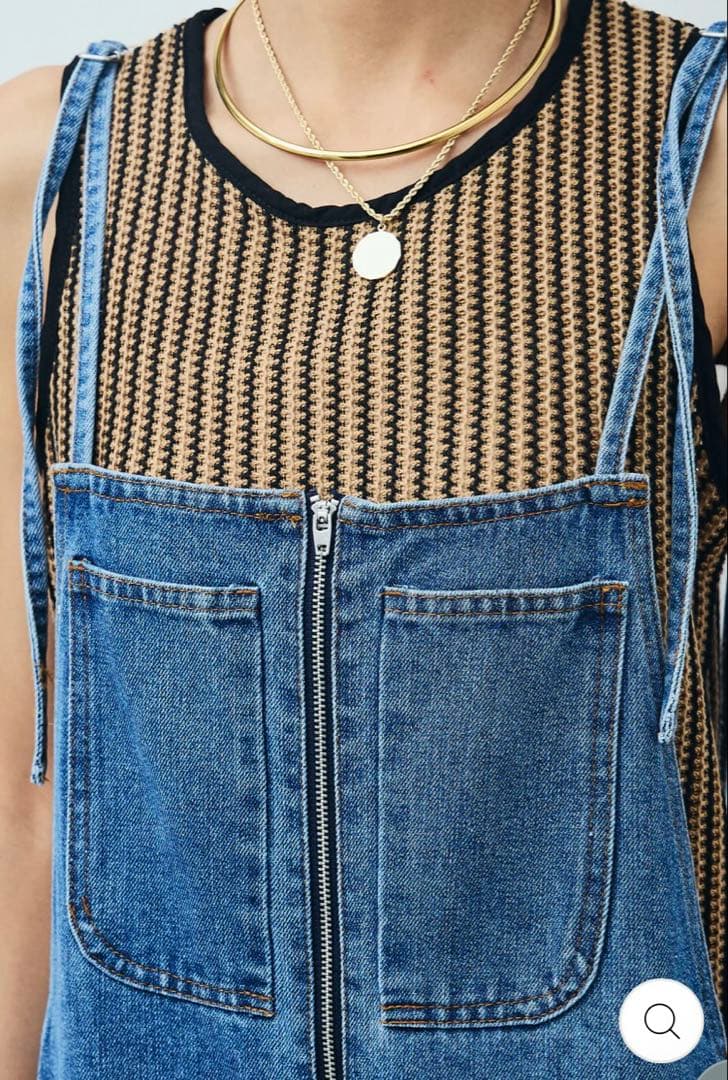 イアムアルファiamalphaデニムブルー オーバーオールのみ