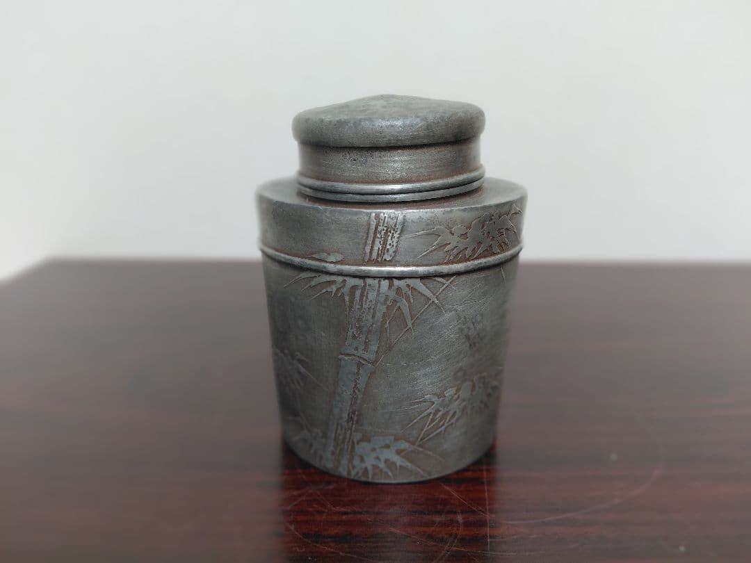 古い錫　茶壺　茶入　茶道具