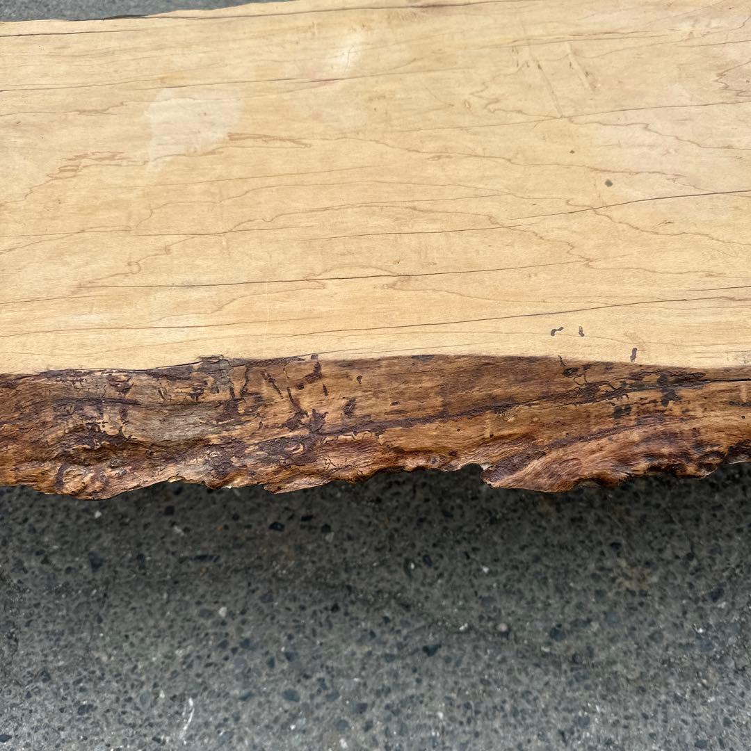 一枚板　テーブル　無垢　アイアン脚　ベンチ　ローテーブル　耳付き　座卓　山小屋